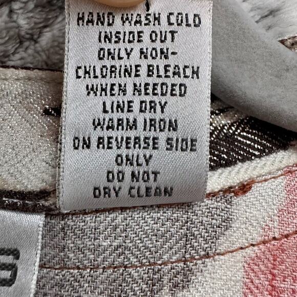 Chicos Jacket Women 2 L Orange Brown Linen Abstract Ikat Metallic Western Pocket - Picture 16 of 16